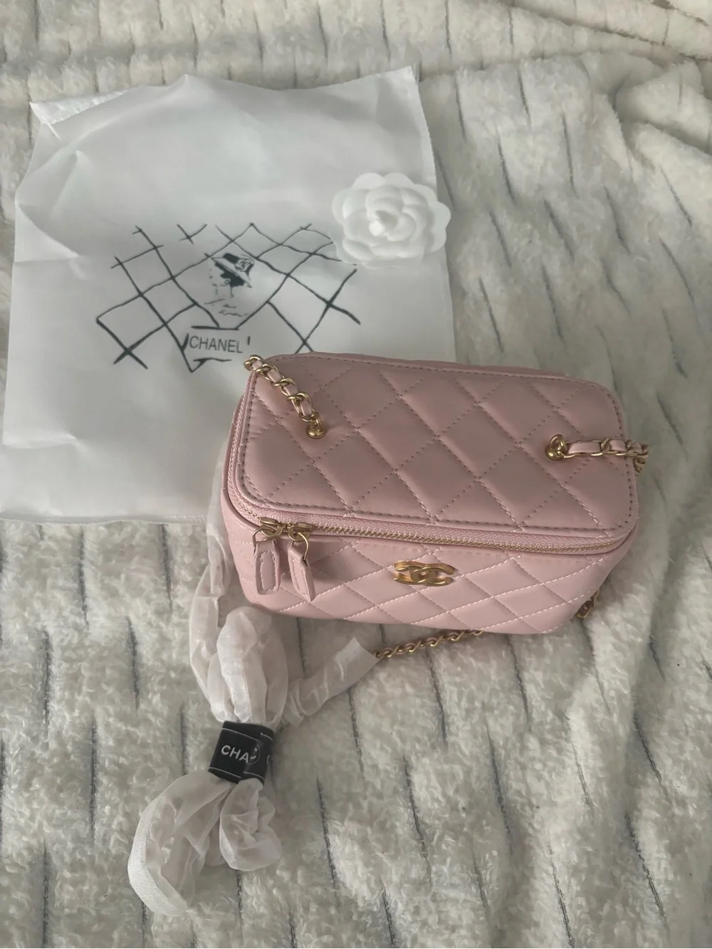 Light pink Leather designer vanity bag (open to offers)